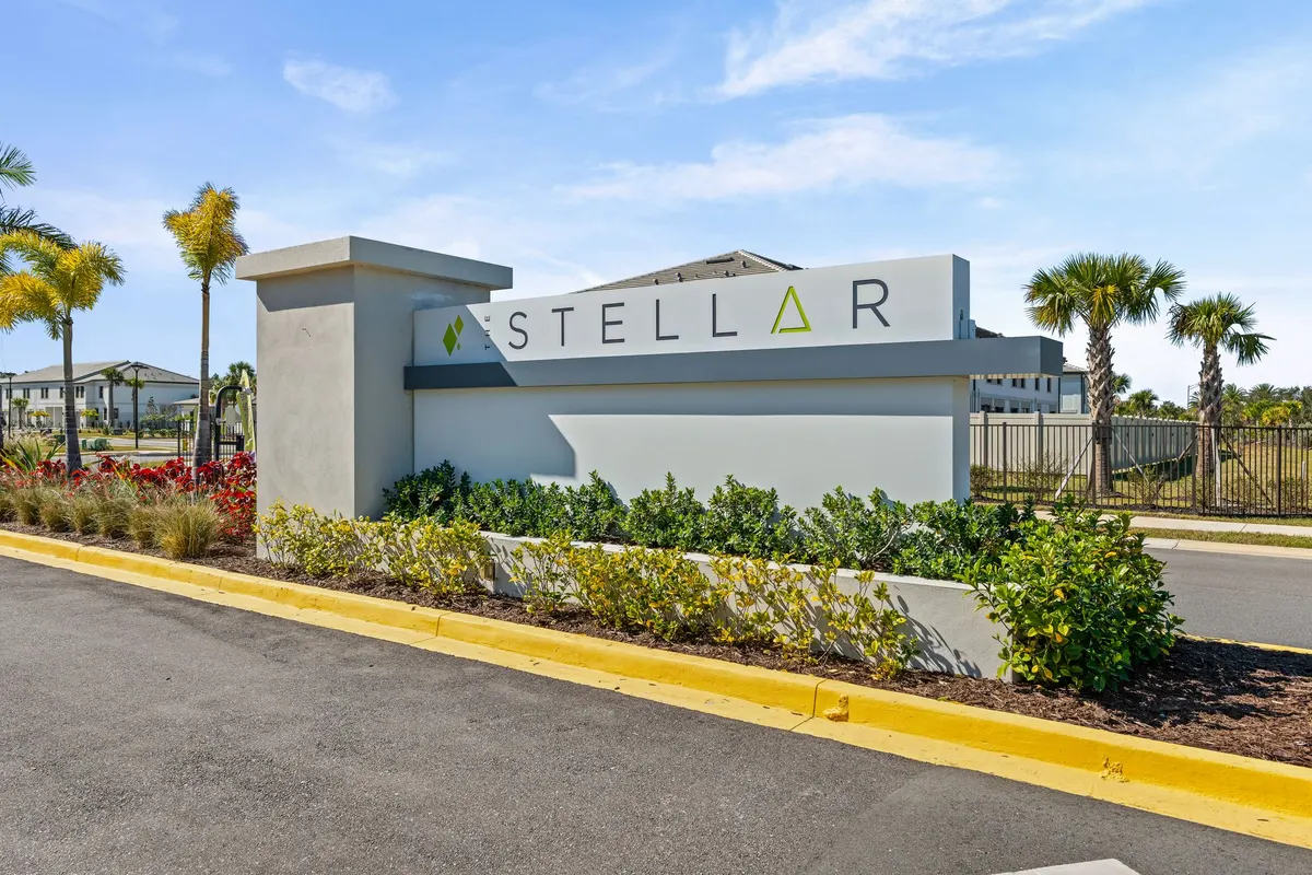 The Stellar entrance monument sign at the community drive